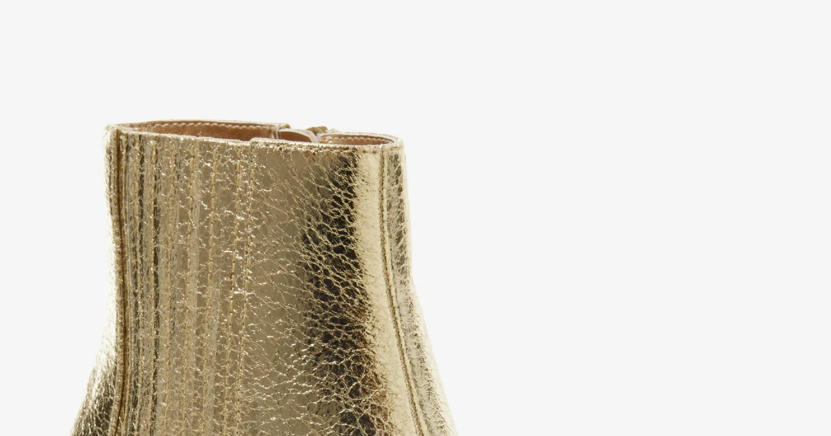 Metallic Wedge Bootie - Gold | Boston Proper | Boston Proper