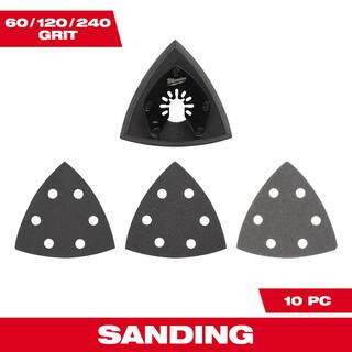 Milwaukee 3-1/2 in. Sandpaper Oscillating Sanding Accessories Kit (10-Piece) 49-25-2009 - The Hom... | The Home Depot