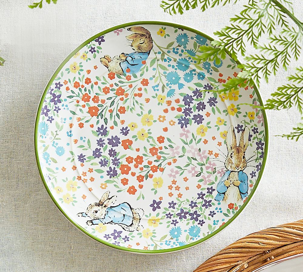 Peter Rabbit™ Floral Stoneware Appetizer Plates - Set of 4 | Pottery Barn (US)