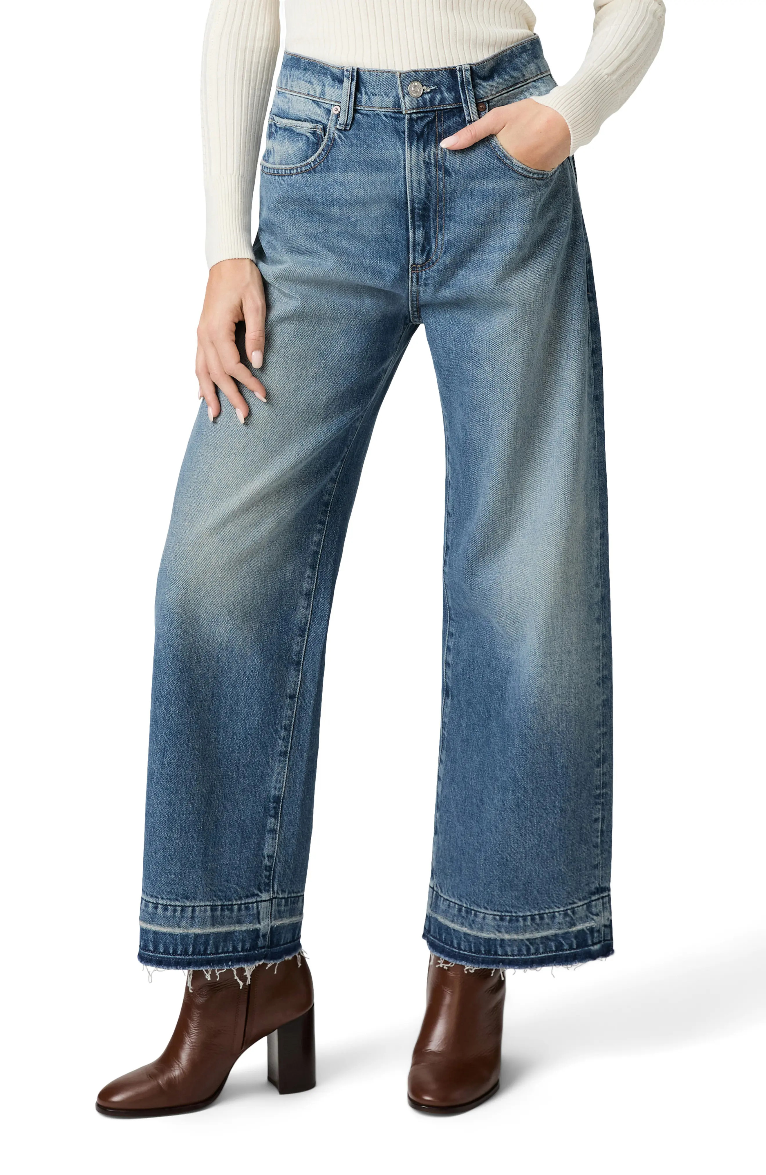 Arellia Release Hem High Waist Ankle Barrel Jeans (Women) | Nordstromrack | Nordstrom Rack