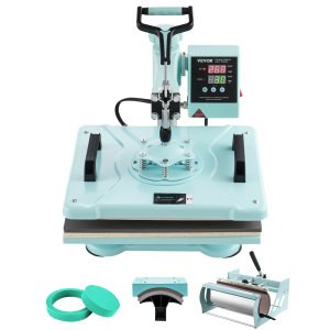 VEVOR Heat Press Machine 12x15 in 5 in 1 with 30oz Tumbler Press T-Shirts Green  | VEVOR US | Vevor