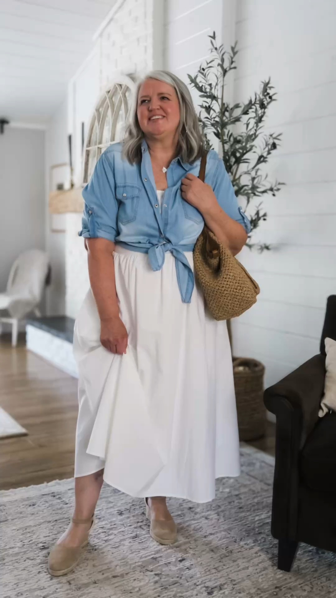 I call this my  I Feel Pretty Dress. Maybe it’s the fabric, the comfort or the skirt but it’s getting me compliments from young women. This 61 year old will take it! 
Dress - XXL
Shirt - XL

5’5” || Bust 44” || Waist 40” || Hip 52”

#LTKOver40 #LTKMidsize #LTKPlusSize