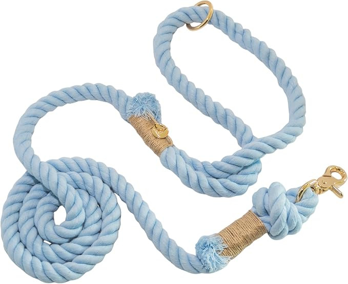 Premium 5 ft Cotton Rope Leash for Medium & Large Dogs – Confortable, Stylish & Durable with a ... | Amazon (US)