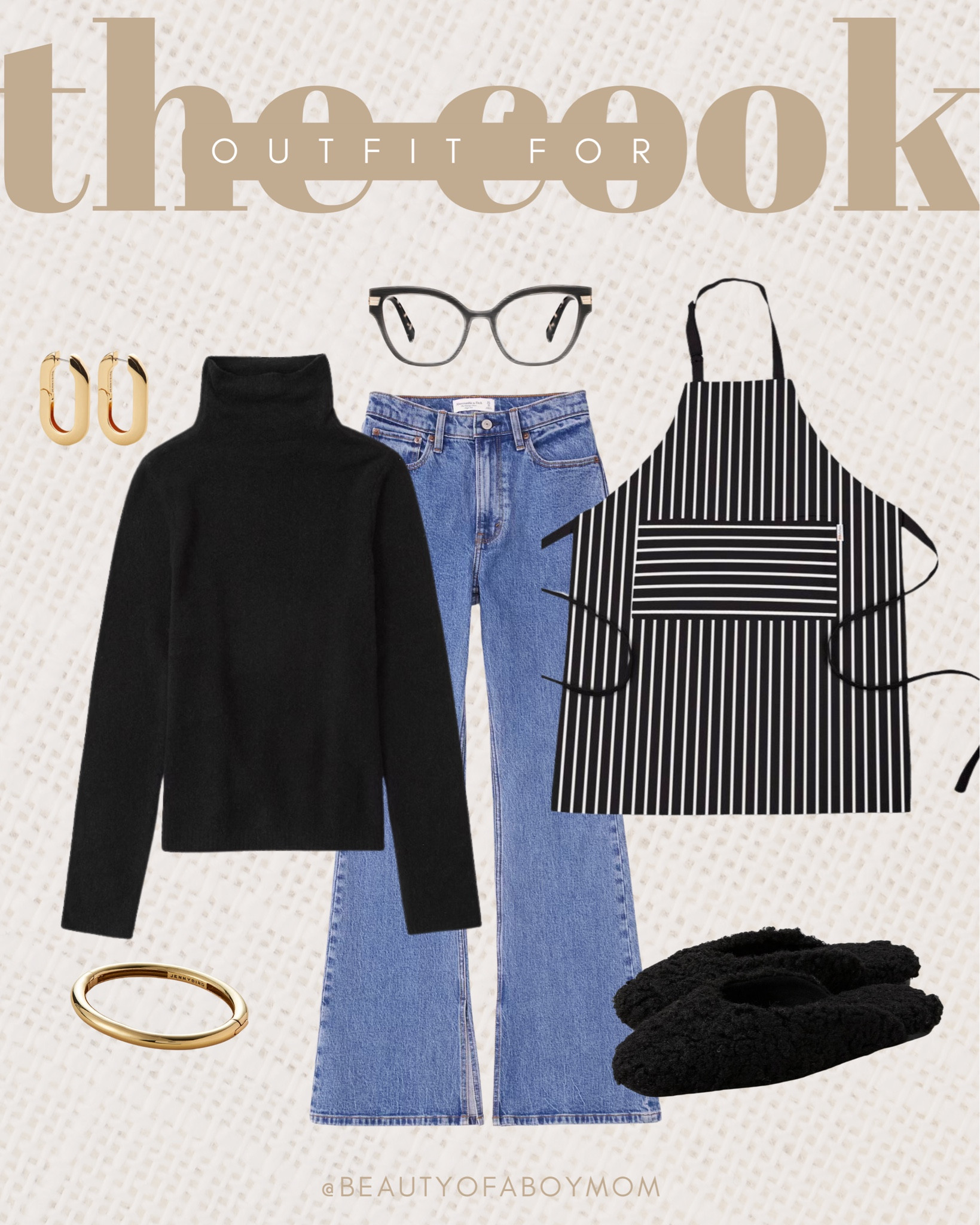 Thanksgiving Outfit - Neutral - Apron - Earring - Slippers - Stripe - Black 

#LTKSeasonal #LTKHoliday #LTKstyletip