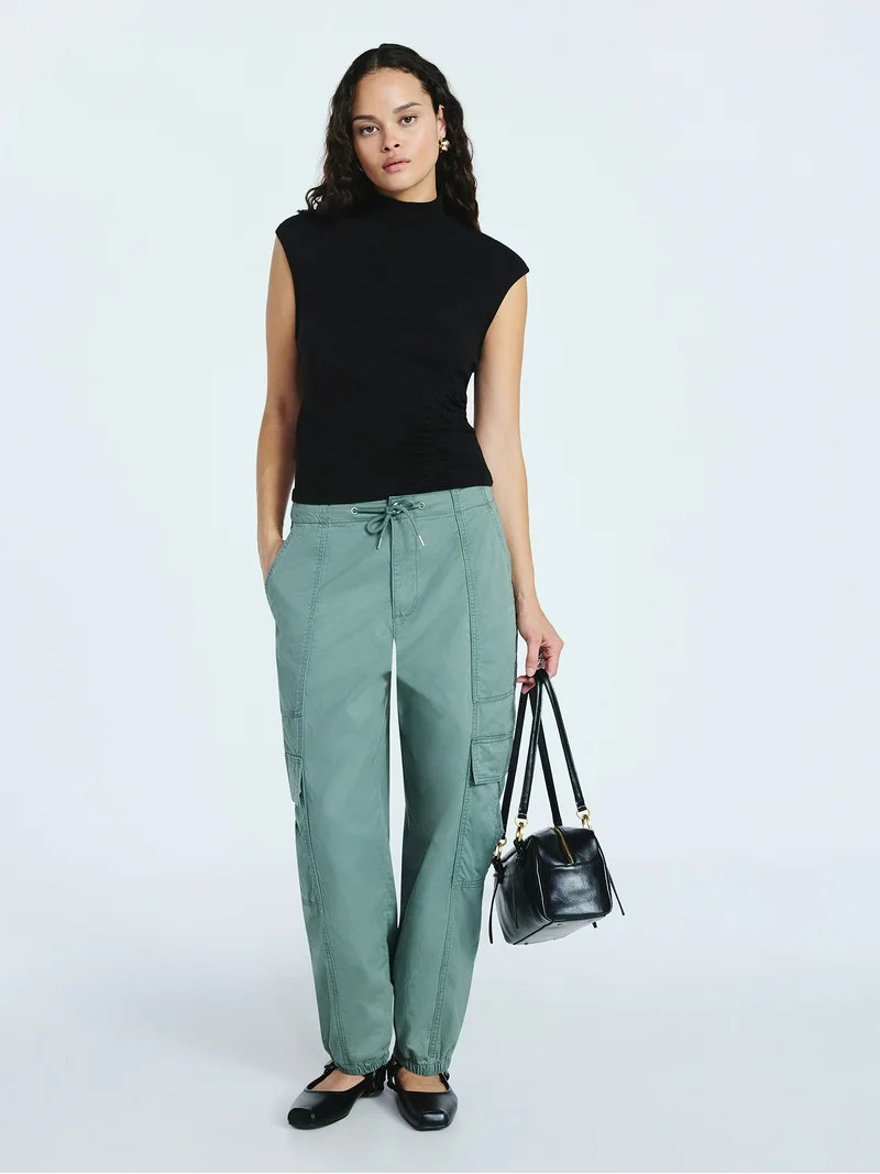 Scoop Women’s Ruched Mock Neck Top, Sizes XS-XXL | Walmart (US)