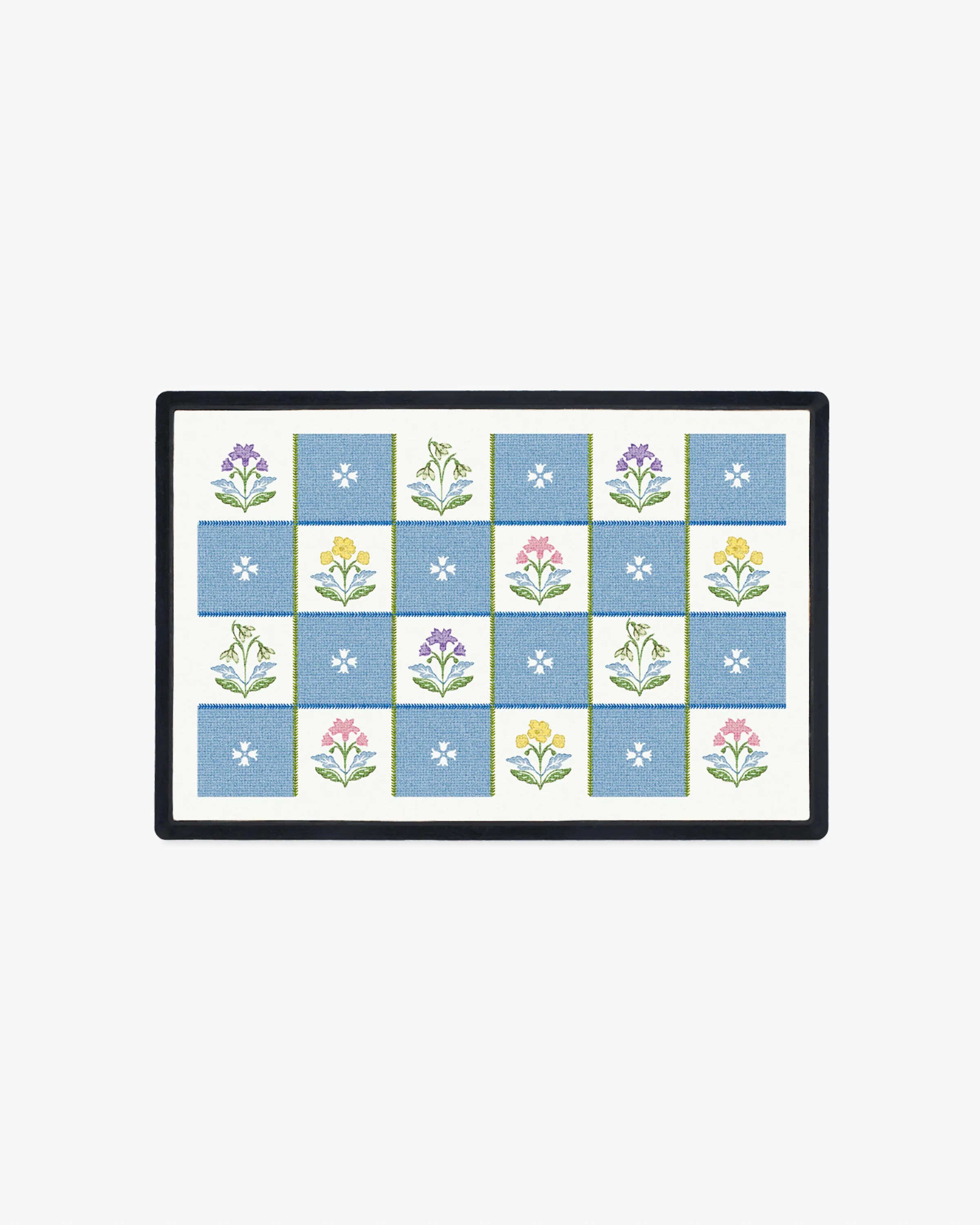 English Garden Check Doormat | Ruggable US | Ruggable