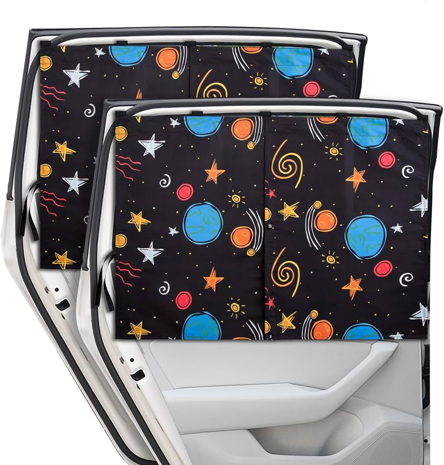 Car Window Shades, 2 Packs Magnetic car Sun Shade for Baby, Double Layers Magnetic Colourful Spac... | Amazon (US)