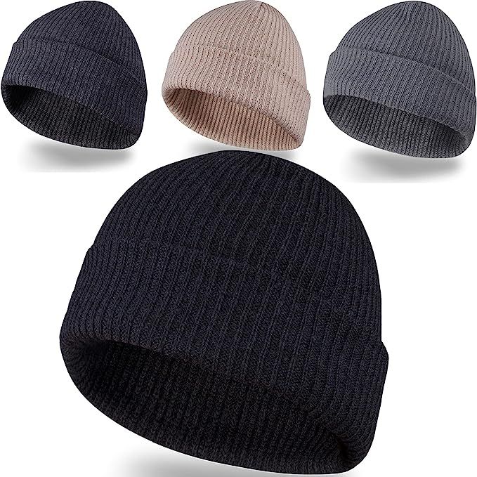 4 Pack Beanies Winter Hats Warm Knitted Caps for Men & Women & Big Kids (Autumn Winter Gift for F... | Amazon (US)