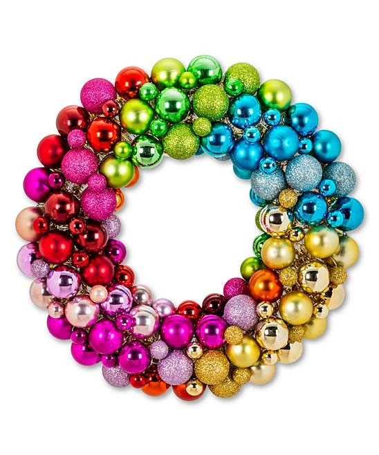 Pink & Blue Ornament Wreath | Zulily