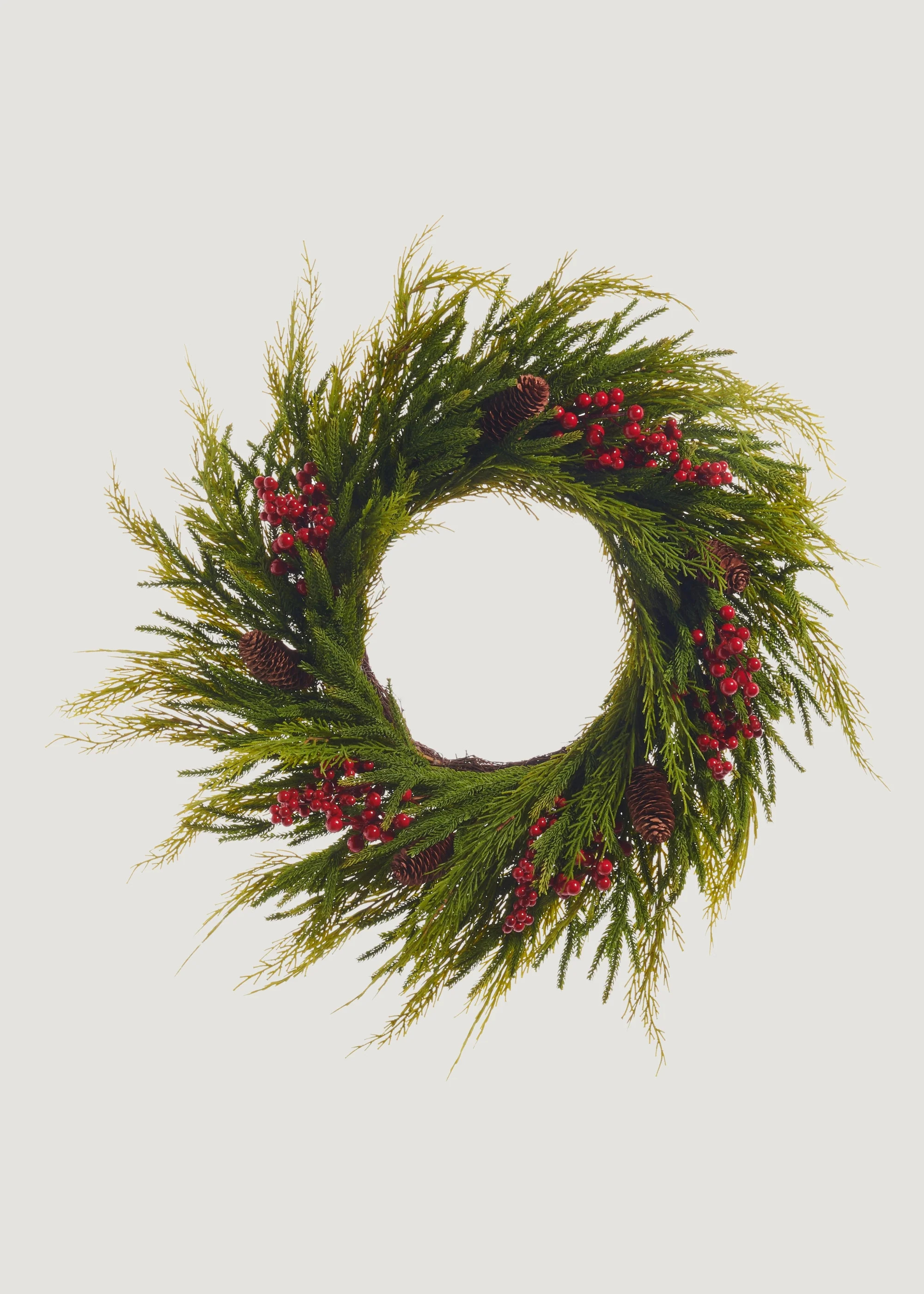 Cedar Wreath with Red Berries | Artificial Holiday Greens | Afloral | Afloral
