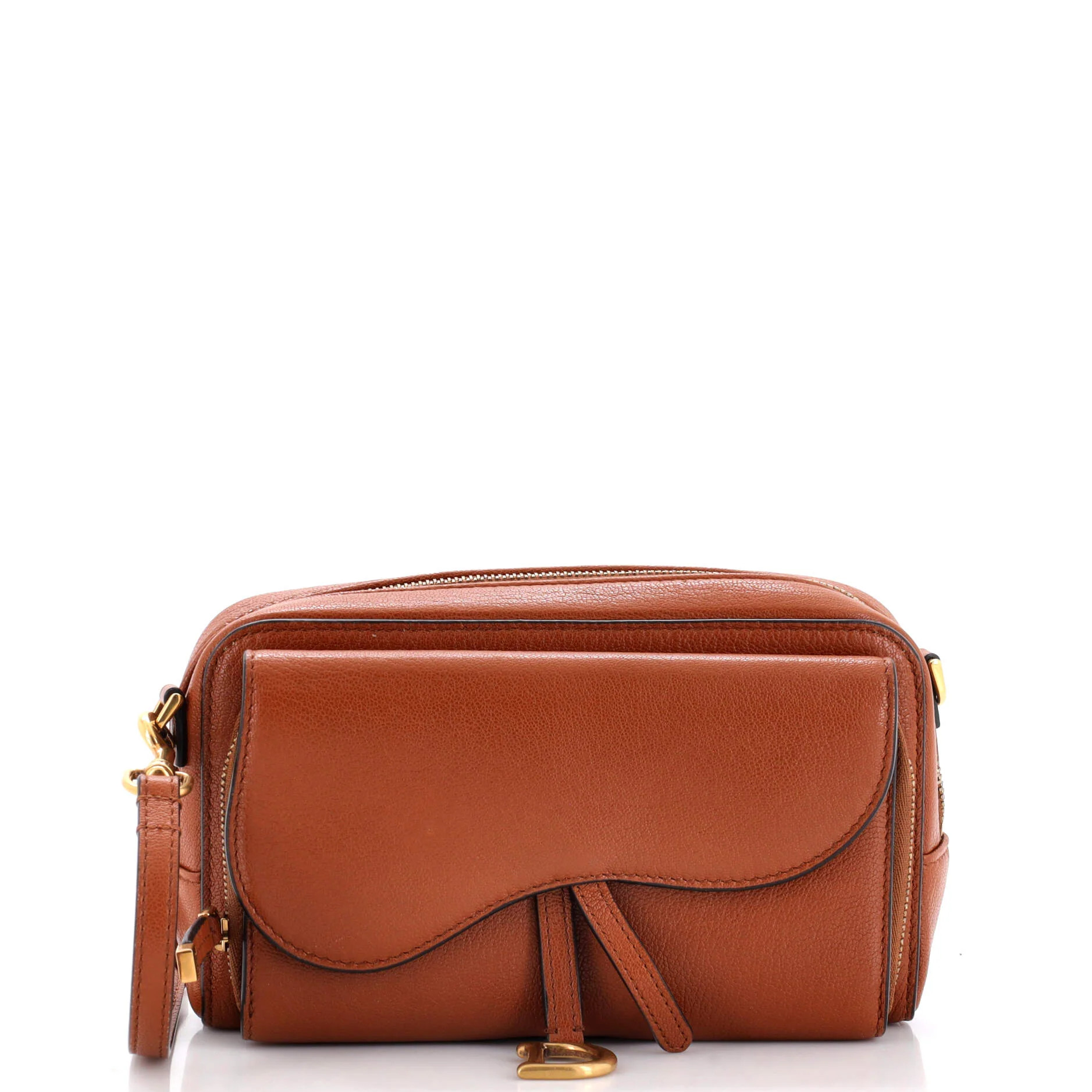 Saddle Double Crossbody Pouch Leather | Shop Simon