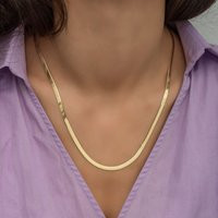 14K Gold Herringbone Chain Necklace/ Solid Necklace For Woman/High Polished 3.5mm Christmas Gifts | Etsy (US)