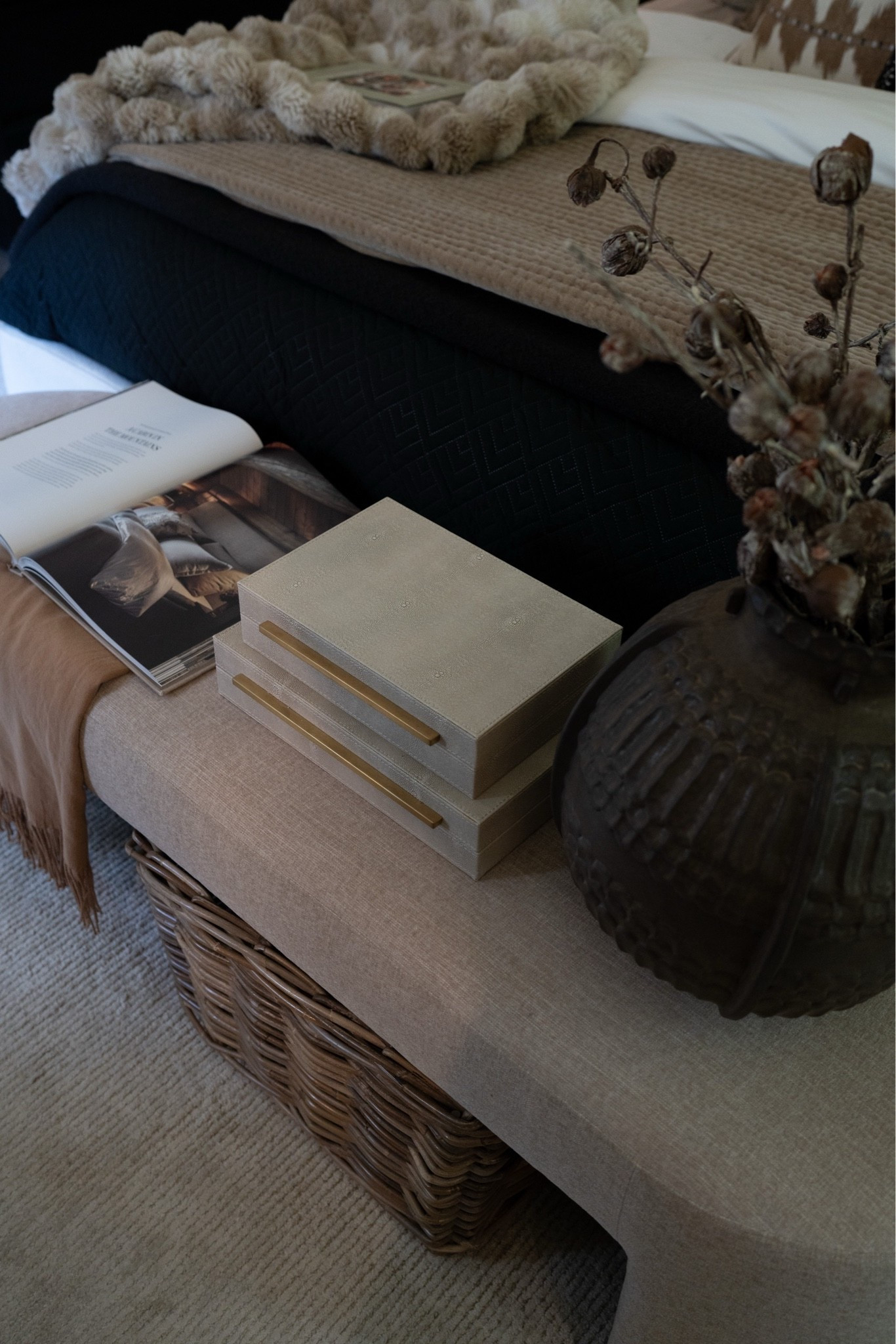 Guys!! The bench is the spot we sit, land, linger… I wanted it warm, textural, quiet, put together yet somehow lived in and cozy!

#LTKSeasonal #LTKHome #LTKmomlife