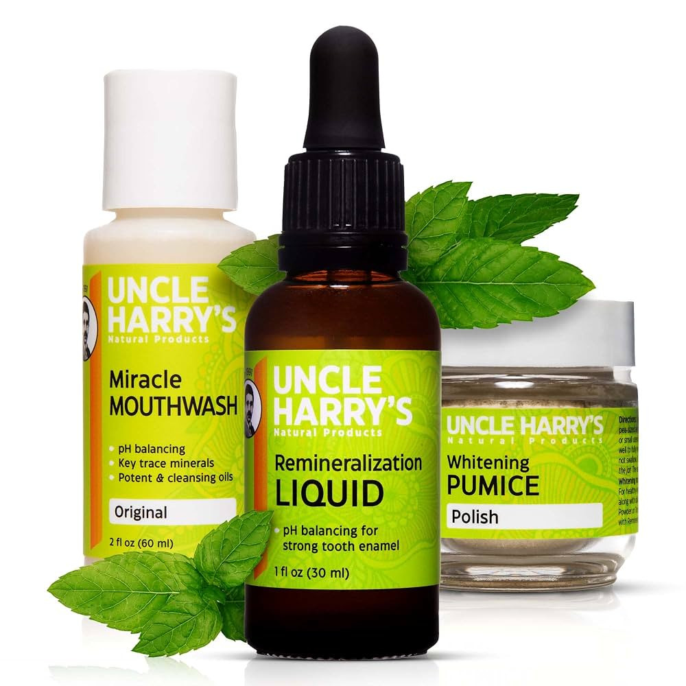 Uncle Harry's Natural Remineralization Kit with Tooth Whitening - 3 Products Strengthen Weak Enam... | Amazon (US)