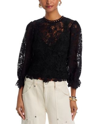 Puff Sleeve Lace Top - Exclusive | Bloomingdale's (US)