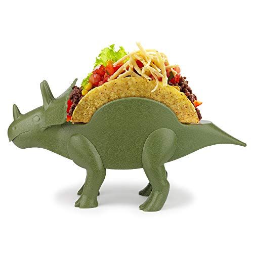 Funwares TriceraTaco Holder Ultimate Dinosaur Taco Stand, Holds 2, Green | Amazon (US)