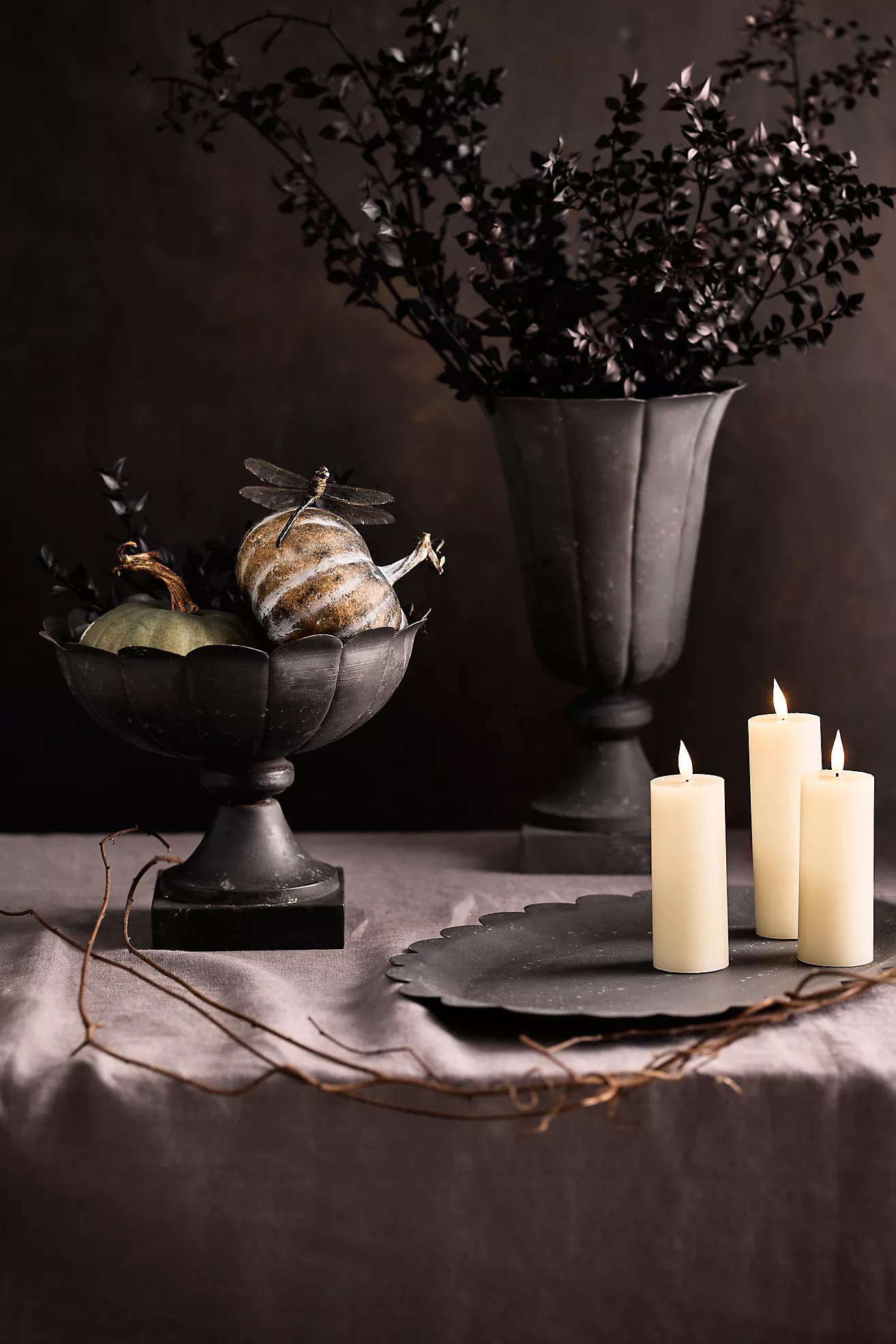 Scalloped Iron Pedestal Bowl | Terrain