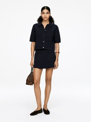 Knitted Mini Skirt – Dark Blue – Women – ARKET GB | Arket UK