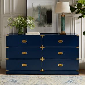 Campaign 6-Drawer Dresser, Navy (66") | Williams-Sonoma