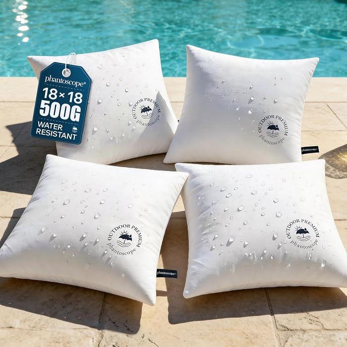 Phantoscope 18x18 Outdoor Pillow Inserts - Pack of 4 Outdoor Pillows Waterproof Down Alternative ... | Amazon (US)
