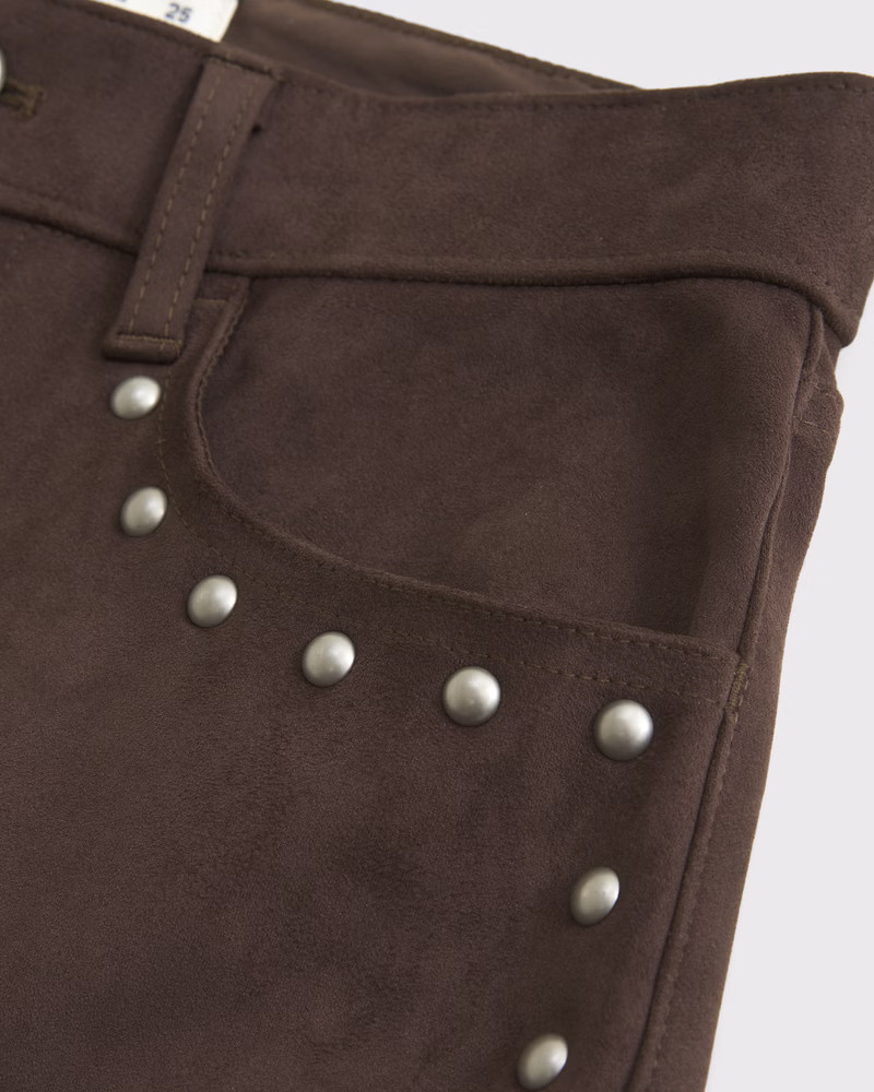 High Rise 90s Relaxed Vegan Suede Pant | Abercrombie & Fitch (US)