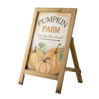 Glitzhome 24 in. H Fall Wooden Porch Sign / Standing Decor-2005600005 - The Home Depot | The Home Depot