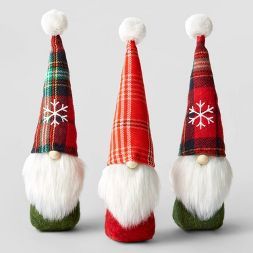 3ct Fabric Gnome with Plaid Hat Decorative Figurine - Wondershop&#8482; | Target