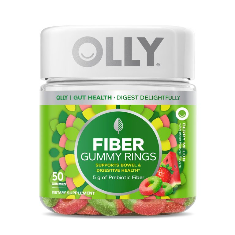 OLLY Fiber Gummy Rings Supplement, 5g Prebiotic Fiber,Fructo-oligosaccharides (FOS), Strawberry W... | Walmart (US)
