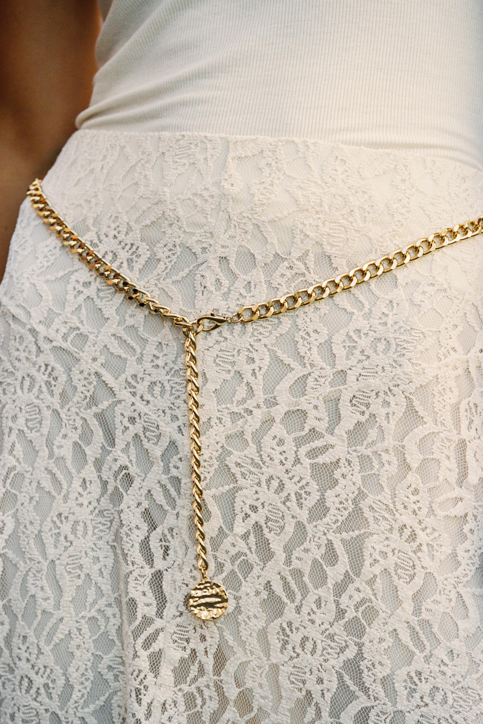 MIDI SKIRT WITH CHAIN BELT | Zara US