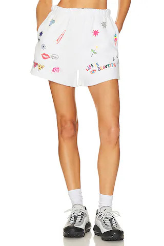 The Mayfair Group Somebody Loves You Sweat Shorts in White from Revolve.com | Revolve Clothing (Global)