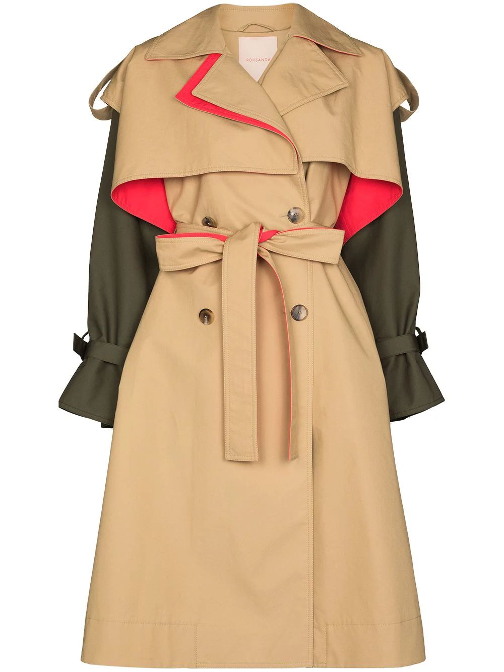 Azuma colour-block belted trench coat | Farfetch (UK)