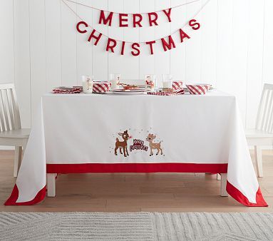Rudolph the Red-Nosed Reindeer® Tablecloth | Pottery Barn Kids | Pottery Barn Kids