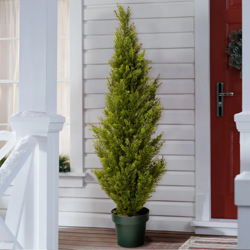53'' Faux Cedar Topiary in Pot | Wayfair North America