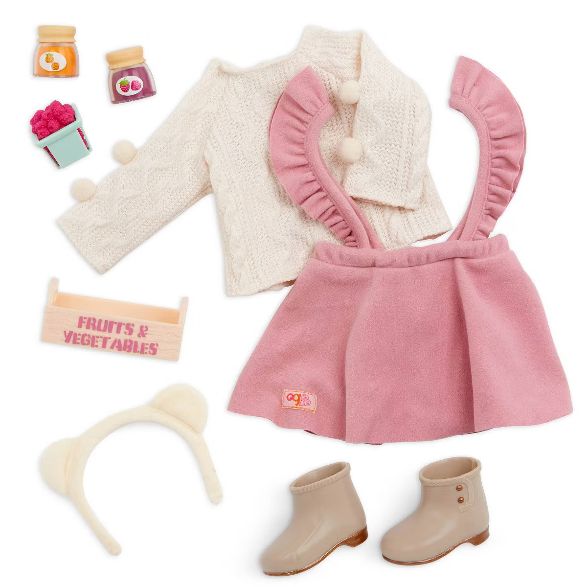 Our Generation Sweet as Jam Pink Jumper Skirt Outfit & Play Food Set for 18" Dolls | Target