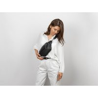 Black Leather Belt Bag Leather Fanny Pack For Woman Hip Pouch Designer Convertible Women | Etsy (US)