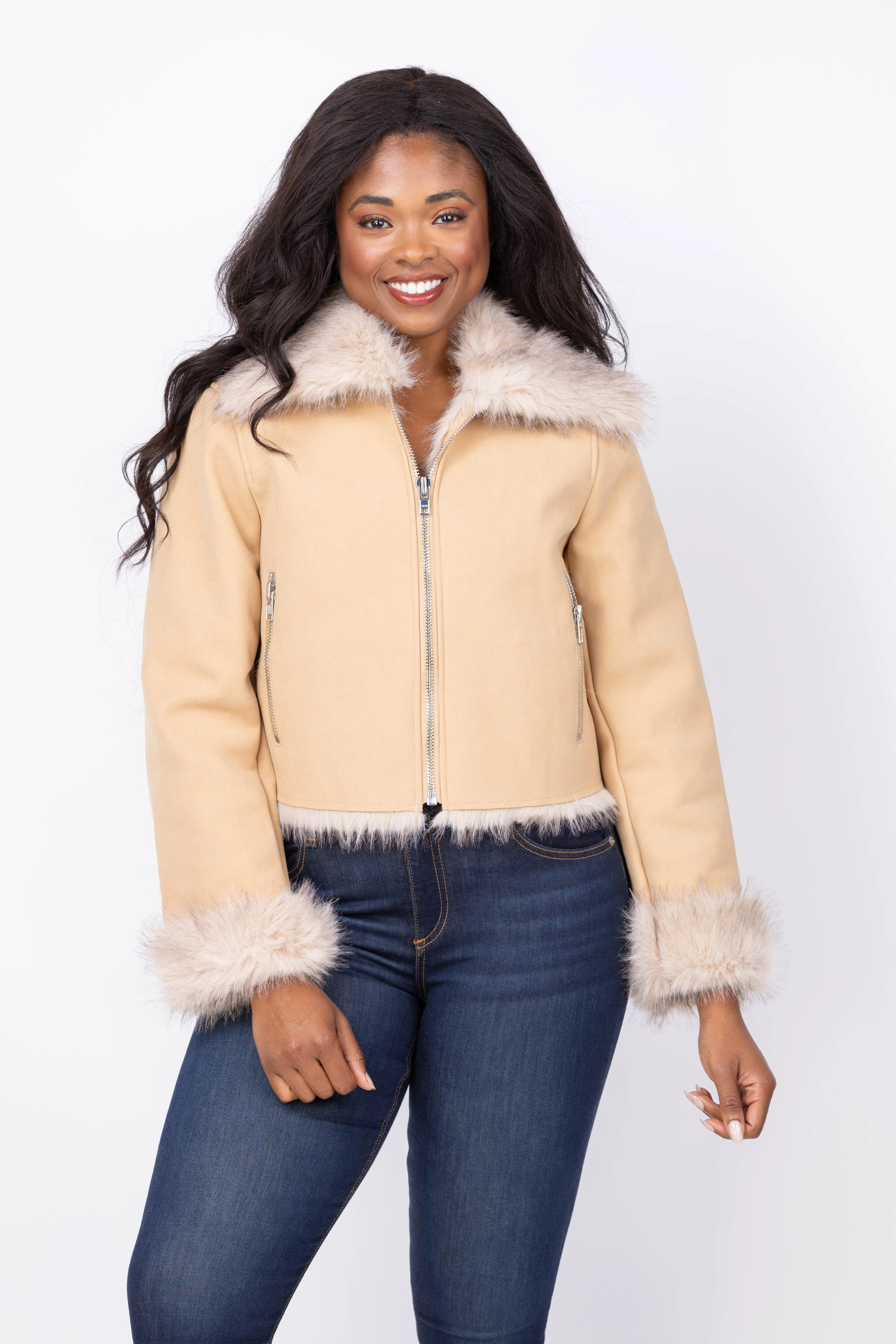 DH New York Aaliyah Jacket in Khaki Combo | CoatTails LLC