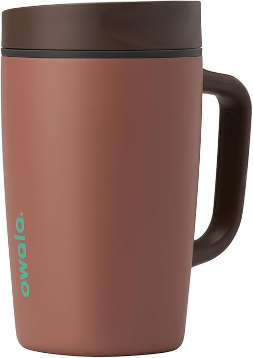 Owala SmoothSip Slider Stainless Steel Insulated Travel Mug with handle, 100% Leak Proof, For Hot... | Amazon (US)