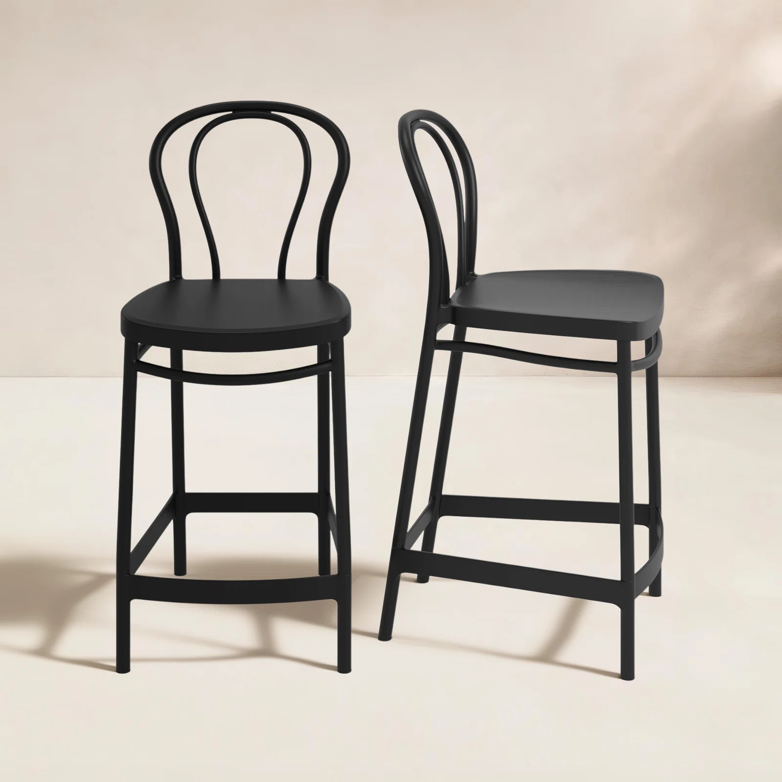 Farrah 41.7'' Solid Back Outdoor Bar Stool (Set of 2) | Wayfair North America