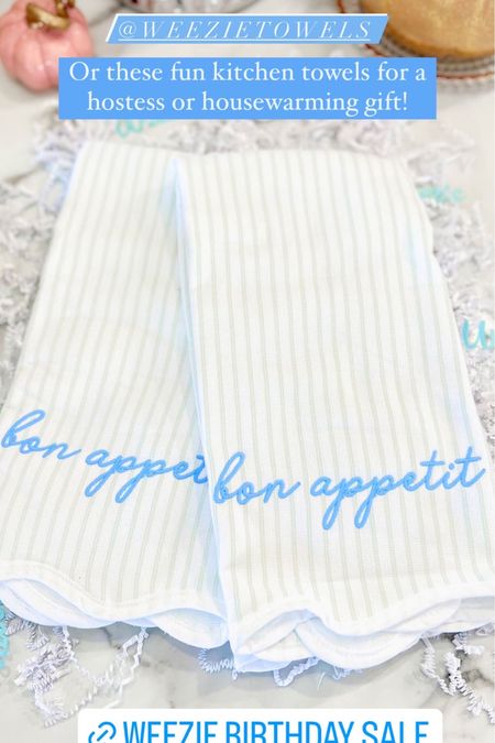 Weezie Towels 25% off sale! 

Housewarming gift 
Hostess gift 
Kitchen towels 
Home decor 

#LTKunder50 #LTKHoliday #LTKhome