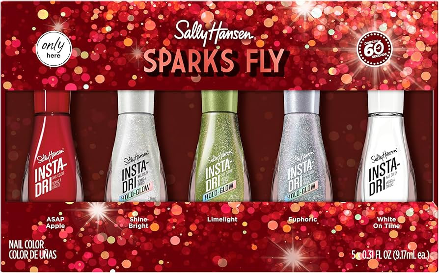 Sally Hansen Insta-Dri®, White on Time, Euphoric, Shine Bright, Limelight, and ASAP Apple, Quick... | Amazon (US)