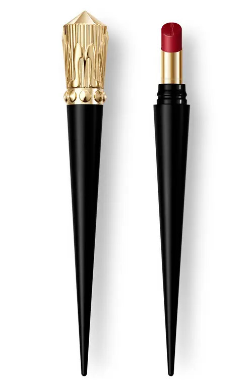 Christian Louboutin Rouge Stiletto Lumi Matte Lipstick in Red Queendom 128L at Nordstrom | Nordstrom