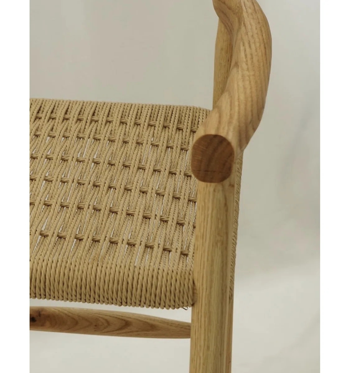 The Roundover Barstool — A Refined Solid Oak Barstool Featuring Handwoven Paper Cord And Timele... | Wayfair North America