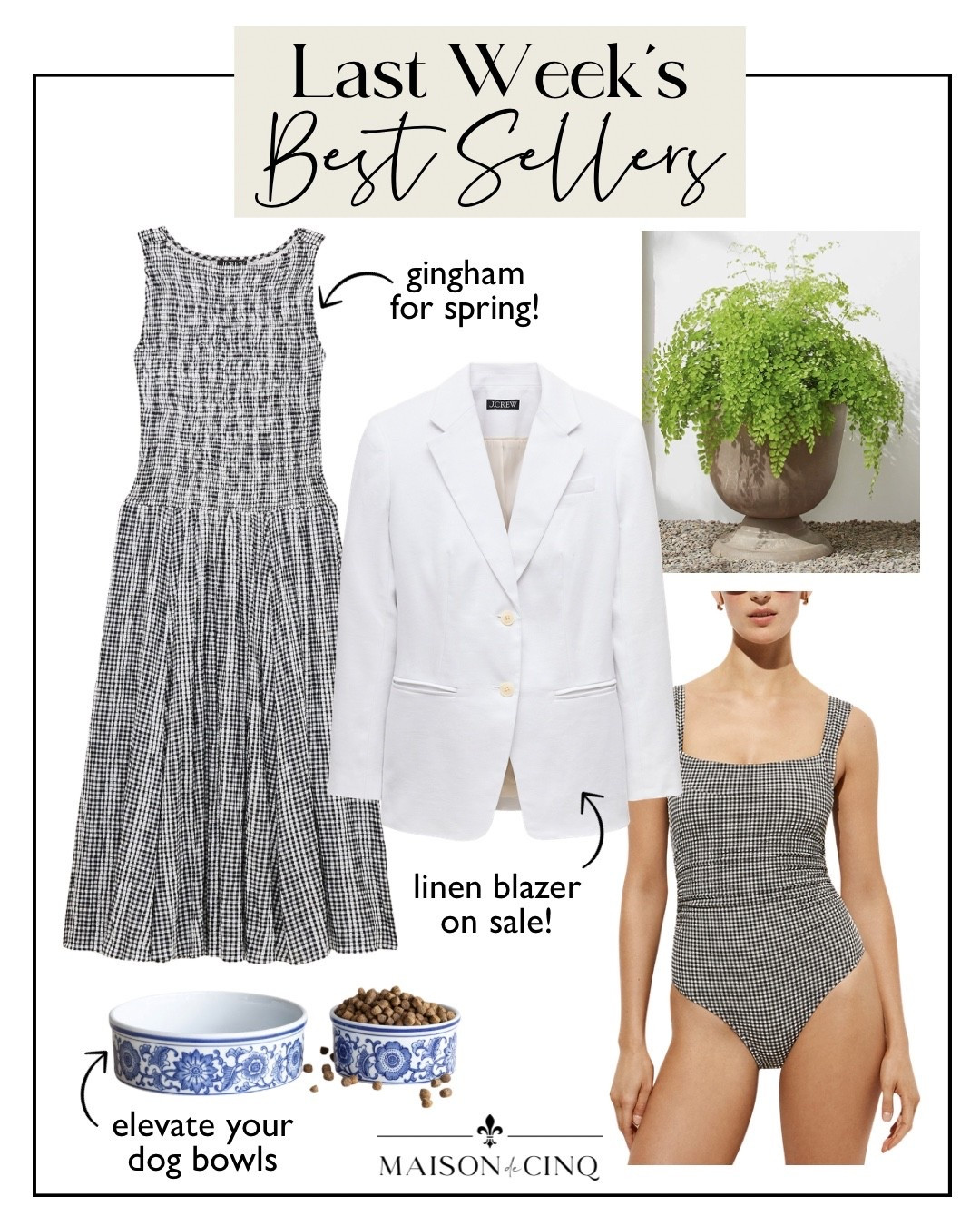 Last week’s best sellers include gingham faves from JCrew, linen blazer on sale, the cutest dog bowls and more!

#LTKSeasonal #LTKHome
