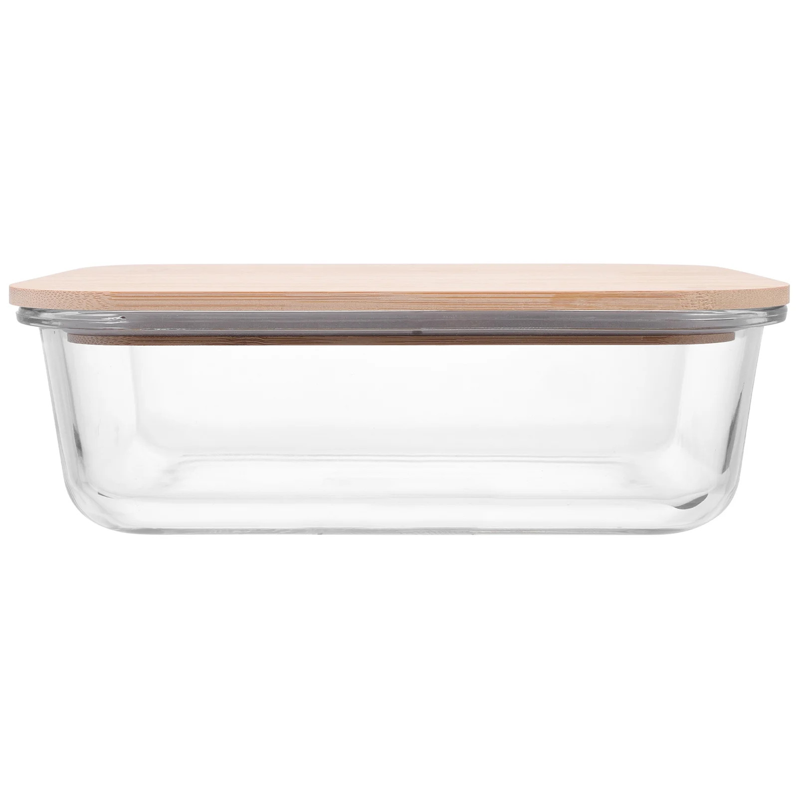 Bamboo Wood Covered Glass Bowl Bento Container Food Container Lunch Box Meal Prep Lunch Case Work | Walmart (US)