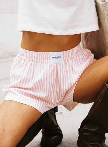 Sincar Boxer Shorts Pink / White Stripe | Princess Polly US