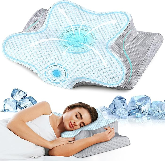 Cervical Neck Pillow for Pain Relief, Memory Foam Contour Orthopedic Pillow, Ergonomic Cooling Ne... | Amazon (US)
