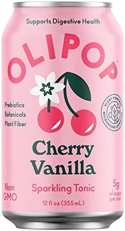 OLIPOP - Cherry Vanilla Sparkling Tonic, Healthy Soda, Prebiotic Soft Drink, Aids Digestive Healt... | Amazon (US)