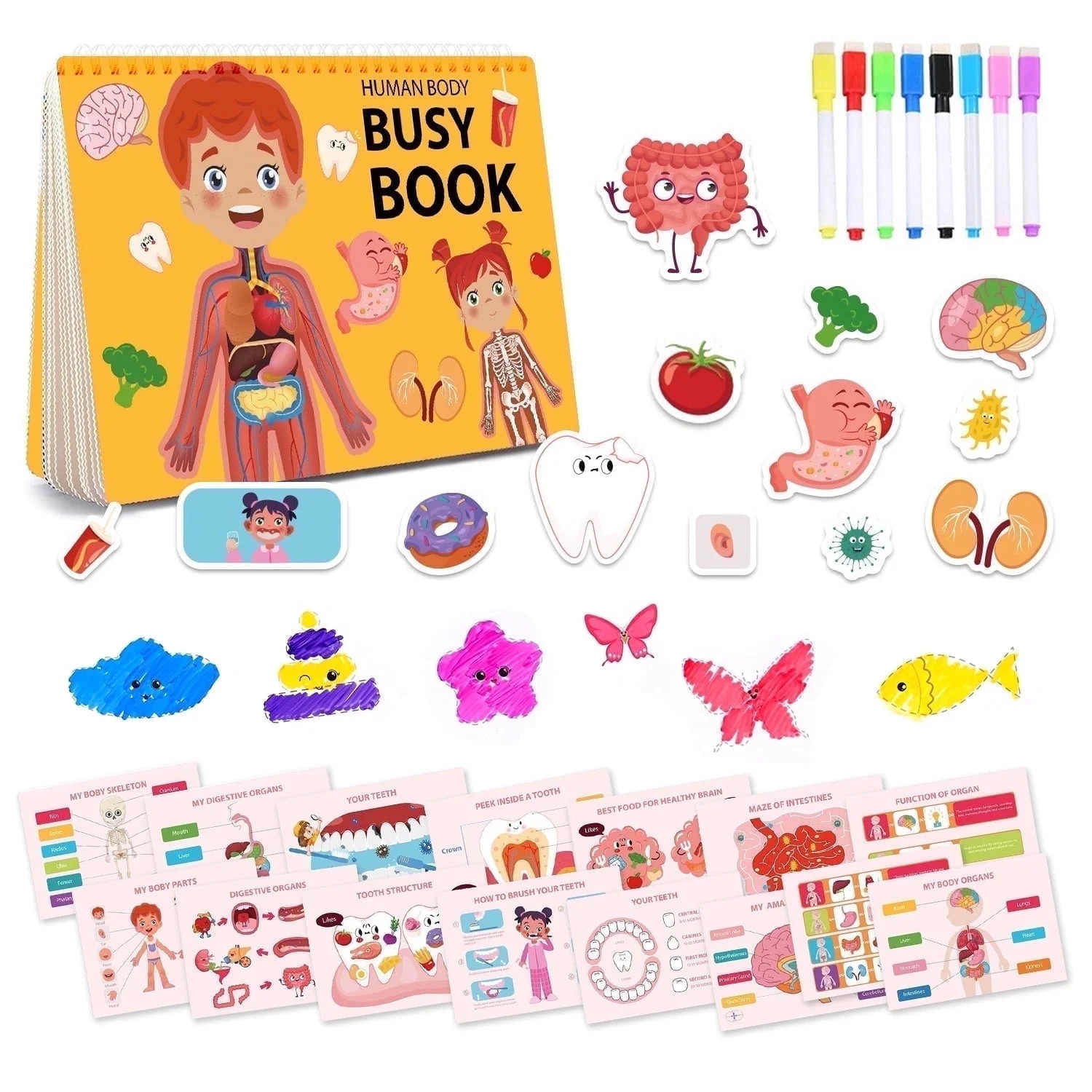 Xueyu Montessori Busy Book for Kids, Human Body Anatomy Book for Toddlers, Preschool Kindergarten... | Walmart (US)