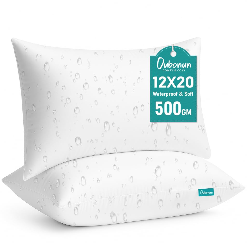 Oubonun 12x20 Waterproof Outdoor Lumbar Pillow Inserts – Set of 2 Firm & Fluffy, Water Resistan... | Amazon (US)