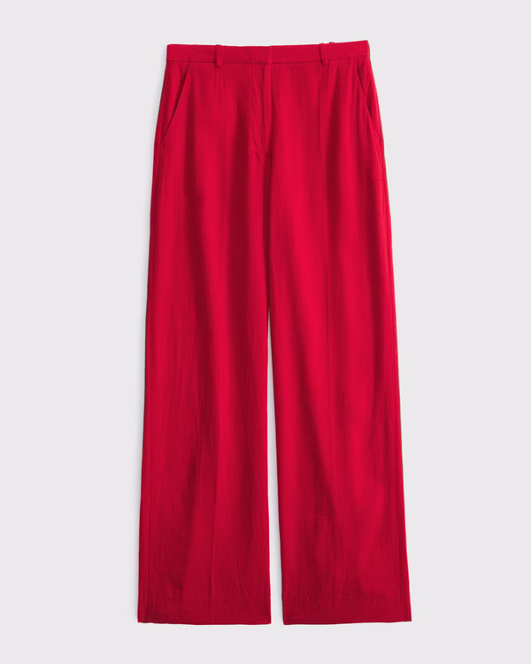 Women's Tailored Linen-Blend Wide Leg Pant | Women's Bottoms | Abercrombie.com | Abercrombie & Fitch (US)